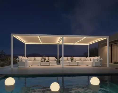 Vista 21 de PURPLE LEAF - Pérgola al aire libre con listones 10 x 12 pies de aluminio blanco con toldo rígido moderno y ajustable para patio, jardín