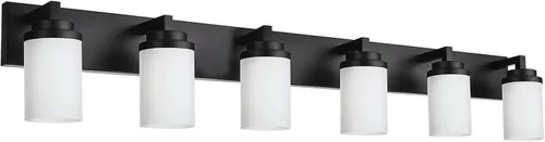 Vista 9 de TODOLUZ Lámpara de baño de 3 luces con pantallas de vidrio blanco ópalo, iluminación moderna de baño sobre espejo de níquel cepillado para cocina