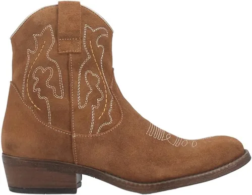 Vista 3 de Dingo Botas de gamuza Daisy Mae para mujer, tacón bajo, 1-2 pulgadas, color marrón
