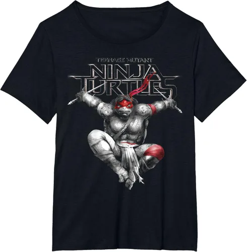 Vista 6 de Teenage Mutant Ninja Turtles Raphael Action Jump Camiseta Negro