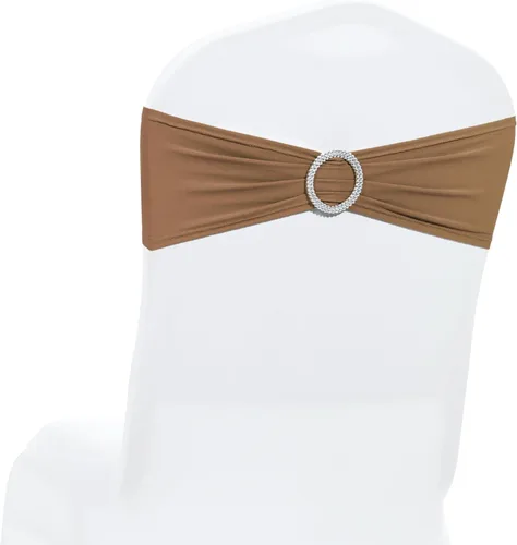 Vista 16 de MDS® Paquete de 10 bandas de elastano para silla con hebilla deslizante para decoración de bodas y eventos, bandas elásticas reutilizables