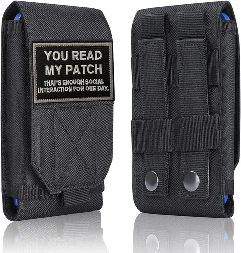 Vista 15 de Funda táctica negra Molle impermeable para teléfono celular, funda resistente para iPhone 11, 12, 13 Pro Max, menos de 6.7 pulgadas