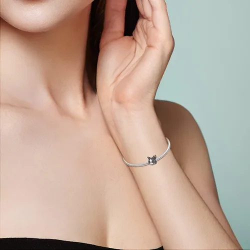 Vista 5 de MULA Dijes de plata de ley 925 para pulseras y collares, lindos gatos, perros, elefantes, animales, familia, colgantes, joyas, regalos para mujeres