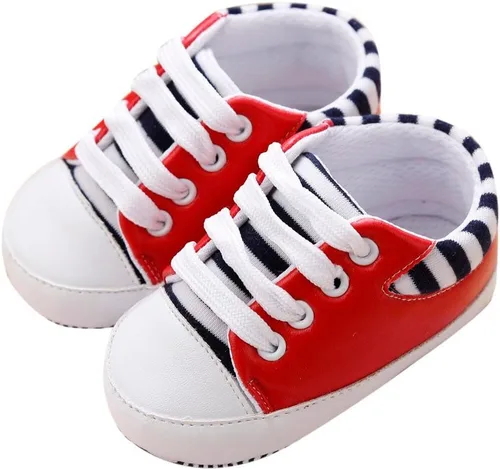 Vista 3 de Krogubis - Zapatos deportivos para bebés y niñas suela suave antideslizantes zapatos de tenis para correr 00-591ft rojo 12-18 meses