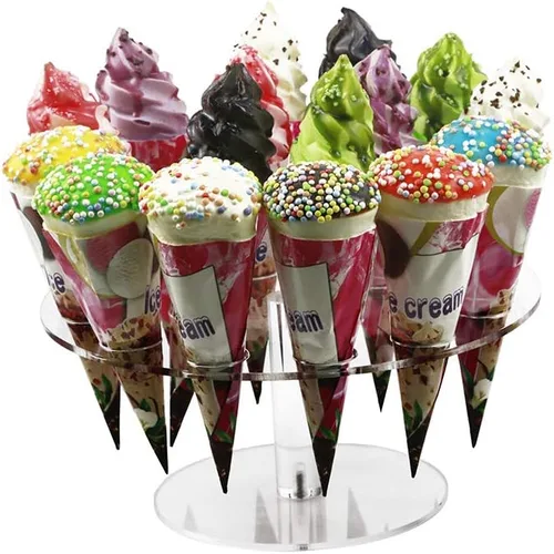 Vista 6 de Platos para Helado/Soporte de Helado Acrílico (6 agujeros en forma de flor)