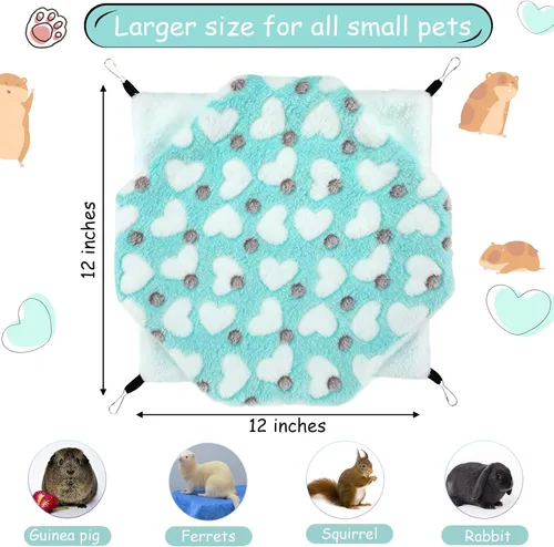 Vista 2 de Boao 2 piezas Hamaca para conejillo de indias y rata, Hamaca colgante para conejillo de indias, hámster, hurón, Accesorios para animales pequeños