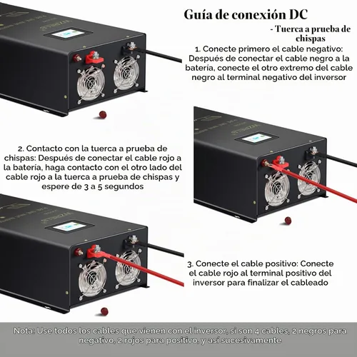 Vista 8 de WZRELB Inversor de onda sinusoidal pura de 8000W 24V, 24 voltios CC a CA 120V 240V inversor de potencia de fase dividida, 2* terminales de cable