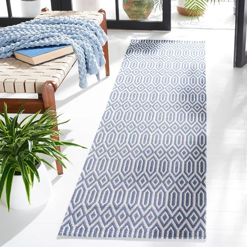 Vista 14 de Martha Stewart x SAFAVIEH - Colección de alfombras de área de 2 x 8 pies, color antracita y gris claro, tejido plano, de algodón, ideal para sala