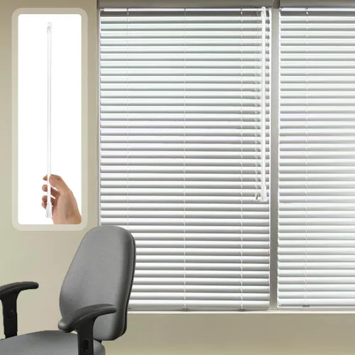 Vista 7 de 2 piezas de repuesto para vara ciega vertical, barra inclinable de acrílico transparente con ganchos, abridor largo para ventana (17 pulgadas)