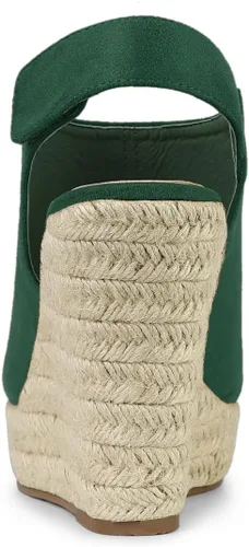 Vista 3 de Allegra K Sandalias de cuña con plataforma para mujer