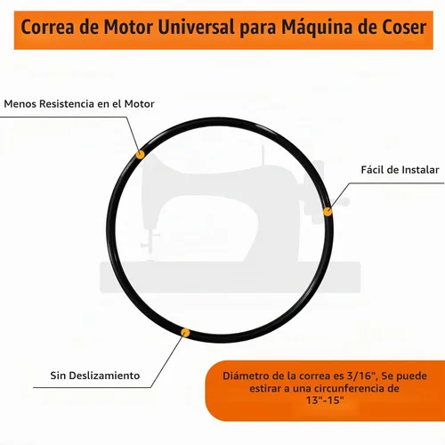 Vista 3 de YEQIN Cinturón para máquina de coser y correa de bobina compatible con máquina de coser doméstica Singer