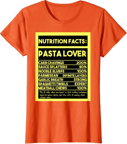 Vista 57 de Pasta Lover Nutrition Facts: The Ultimate Carb Connoisseur's T-Shirt Negro