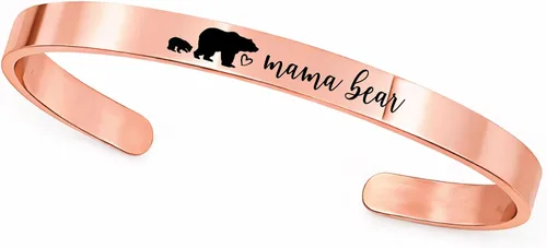 Vista 10 de SM Design Pulsera de mamá oso regalo para mamá con cachorros, día de San Valentín, cumpleaños, cantidad personalizada de cachorros, regalo para mamá