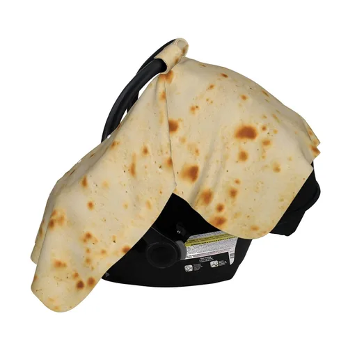 Vista 4 de Burrito Taco Tortilla Funda de asiento de coche Baby Stuff Western Infant Carseat Covers Baby Girl Highland Asiento de coche Canopy Boy Invierno