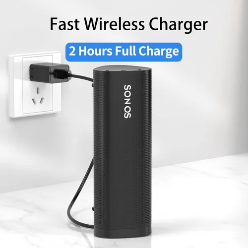 Vista 3 de Cargador inalámbrico compatible con Sonos Roam Gen 2nd/1st, base de carga magnética, base de carga para altavoz Bluetooth portátil para Sonos Roam