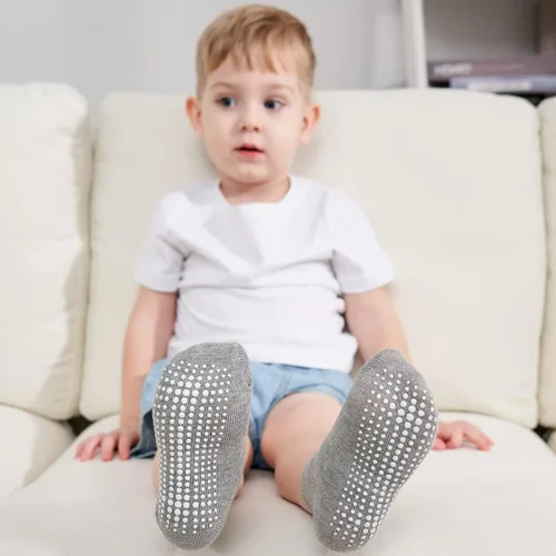 Vista 4 de Zaples - Calcetines altos hasta el tobillo para bebé con base antideslizante, unisex