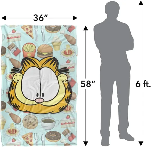 Vista 5 de Garfield - Manta de 36 x 58 pulgadas, comida para gatos sedosa al tacto súper suave