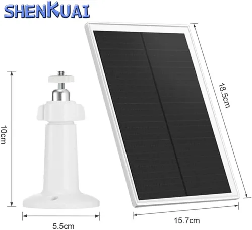 Vista 7 de Paquete de 2 paneles solares para cámara de seguridad con anillo, cargador de panel solar USB de 5 V de alta calidad IP65 impermeable, compatible