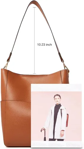 Vista 7 de BOSTANTEN - Bolsos de cuero al hombro tipo balde para mujer