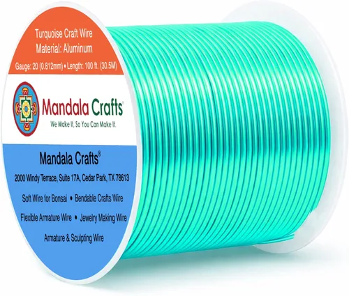 Vista 319 de Mandala Crafts - Alambre de aluminio anodizado de calibre 22 para hacer joyas - 137.2 m de alambre flexible surtido y coloreado - Doble para bonsái
