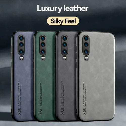 Vista 5 de Kepuch Silklike Funda para Huawei P30 - Cubierta Parachoques Placa De Metal Incorporada Para Huawei P30 - Negro