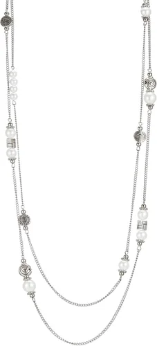 Vista 16 de BULINLIN Collar largo de plata en capas para mujer, collar de cadena de suéter con cuentas de piedra turquesa para mujer, joyería de disfraces