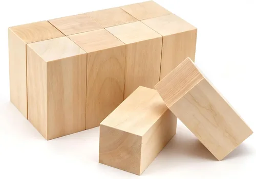 Vista 8 de Paquete de 10 bloques de tallado de tilo, bloques de madera maciza suave de 4 x 1 x 1 pulgada, bloques de madera sin terminar para tallar y tallar