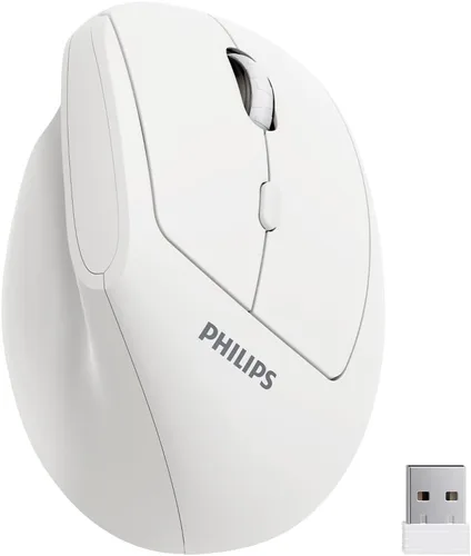 Vista 9 de PHILIPS SPK7628 Ratón ergonómico - Ratón inalámbrico con 3 DPI ajustables 2.4 GHz Vertical Mouse for Laptop and Desktop,6 Silent Buttons Quiet