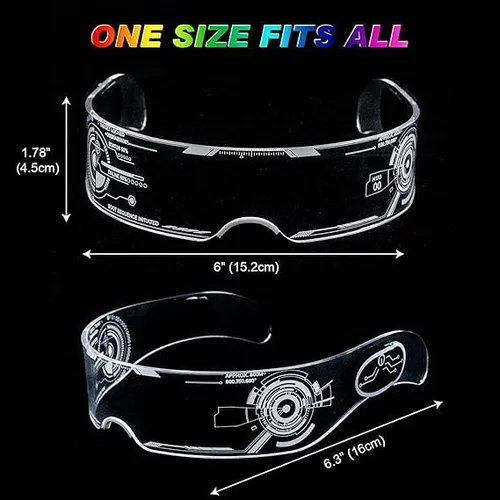 Vista 4 de Tefiohen Gafas de sol con luz LED geniales 7 colores y 4 modos Cyberpunk Futuristas Gafas de sol luminosas para niños y adultos