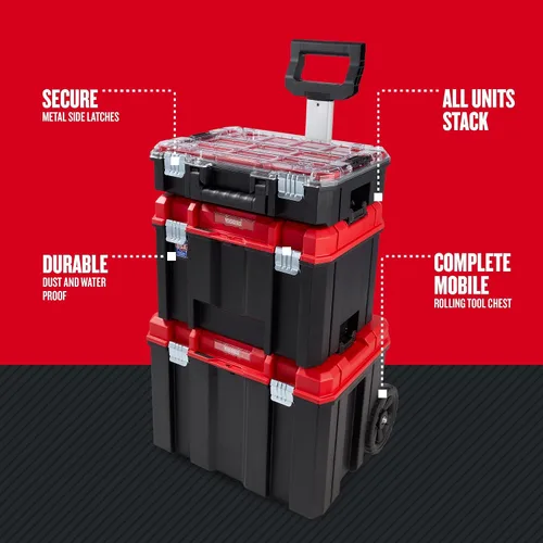 Vista 8 de CRAFTSMAN VERSASTACK - Caja de herramientas con cerradura con ruedas de metal de 17.126 pulgadas