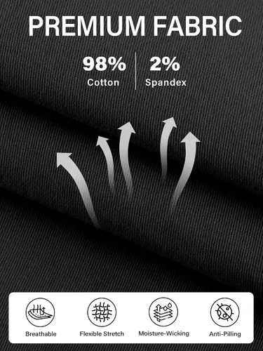 Vista 5 de Comdecevis Pantalones cortos casuales de algodón de ajuste clásico para hombre de 7 pulgadas, pantalones cortos chinos con cintura elástica