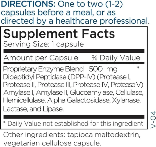 Vista 5 de Metabolic Maintenance GluDaZyme - Mezcla de enzimas DPP-IV - Apoya la digestión y la respuesta al gluten - Hipoalergénico - 60 porciones - 60