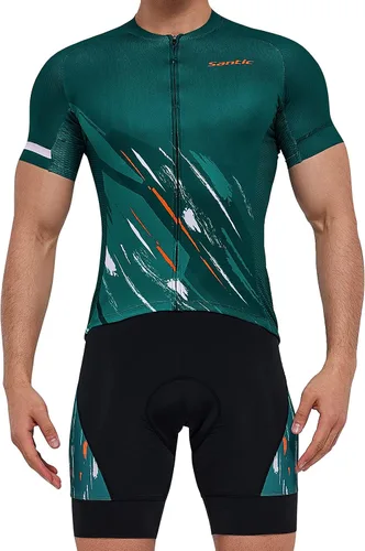 Vista 5 de Santic Men's Cycling Jersey Set Bib Shorts 4D Padded Short Sleeve Outfits Set Quick-dry