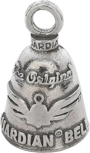 Vista 13 de Guardian Bell Campana de buena suerte con llavero y bolsa de regalo de terciopelo negro Campana de motocicleta Peltre sin plomo Hecho