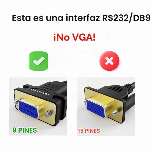 Vista 2 de Adaptador USB a RS232 de 12 pies con chipset FT232RL, cable serie USB 2.0 hembra compatible con Windows 11,10, 8, 7, Vista, XP, 2000, Linux y Mac
