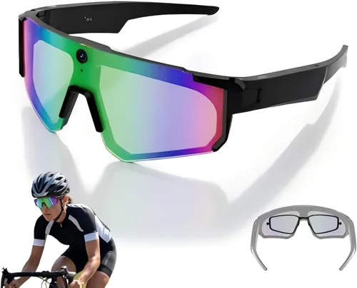 Vista 10 de Cyxus Gafas de sol deportivas inteligentes con Bluetooth UV400 para hombres y mujeres Altavoces de música de oído abierto, micrófono incorporado