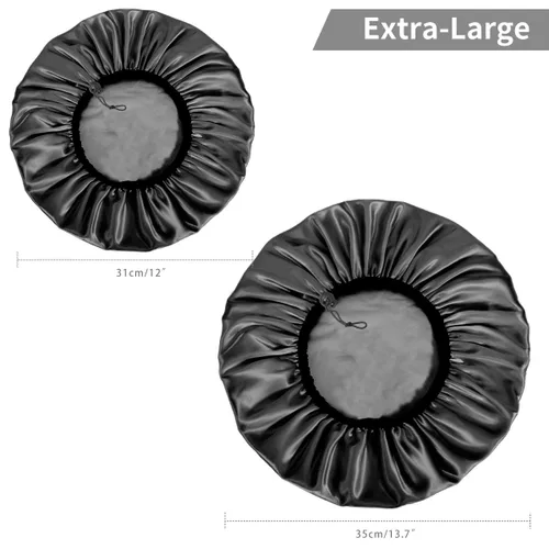 Vista 2 de Auban Gorro de ducha para mujer, ajustable, reutilizable, extragrande, gorro de baño impermeable de doble capa, exterior impermeable, forro de EVA