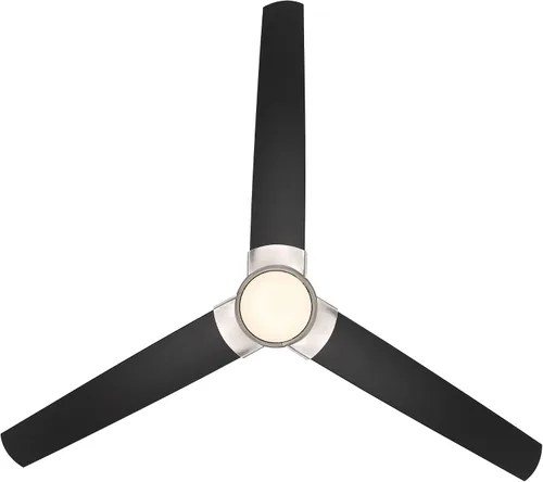 Vista 7 de WAC Lighting F-088L-BN/MB Zelda - Ventilador de techo para interiores, níquel cepillado, negro mate