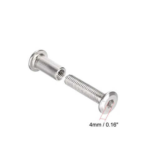 Vista 3 de uxcell Poste de tornillo para orificio de 5/16 pulgadas (0.315 in) de diámetro, macho M6x20mm, hebilla de cinturón hembra de 0.236x0.709 in, pernos