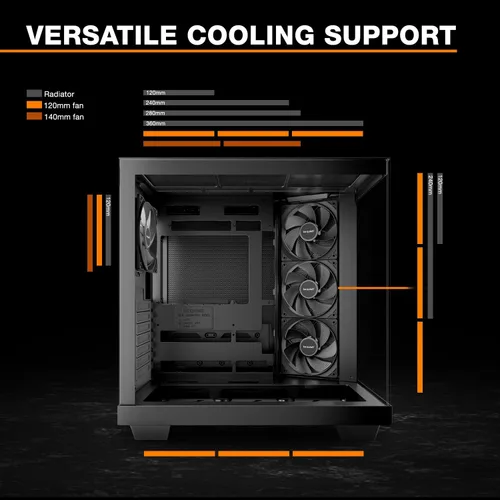 Vista 8 de be quiet! Base ligera 500 PC Caso, totalmente ventana frontal y panel