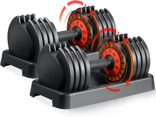 Vista 9 de SKOK 25/55lbs Adjustable Dumbbells Set, Adjustable Weights Dumbbells Set