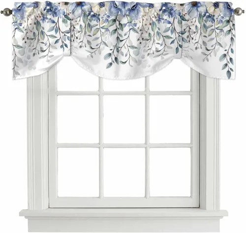 Vista 19 de Cortinas de verano con cenefa de amarre para ventanas, cortinas costeras de cocina costeras para ventanas, cortinas náuticas junto al mar, beige