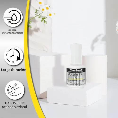 Vista 6 de Mia Secret Gel UV LED con acabado de vidrio 0.5 onzas líquidas - 0.5 fl oz