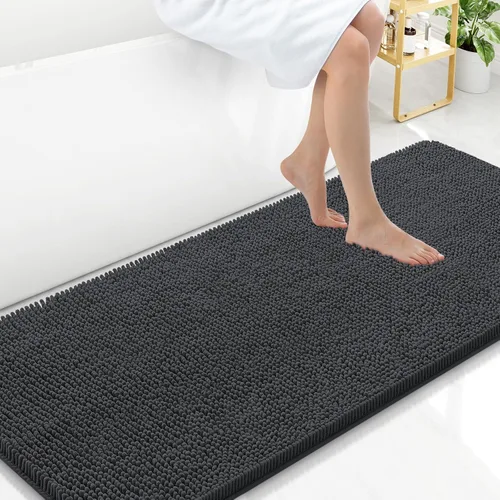Vista 65 de Arotive Alfombras de baño de felpilla extrasuaves y absorbentes, de 24 x 16 pulgadas, lavables a máquina, parte trasera de goma antideslizante