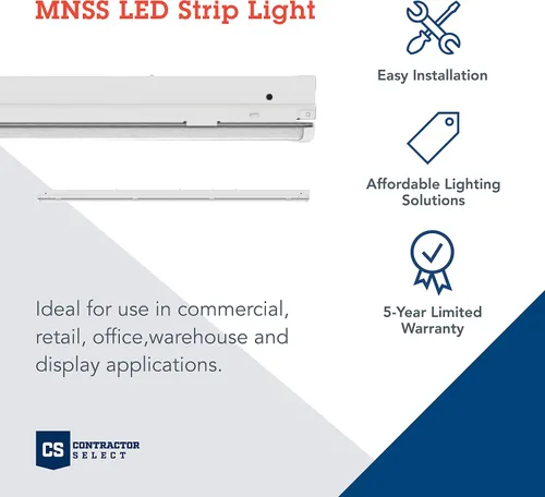 Vista 2 de Lithonia Lighting Tira de luz LED de 1 luz, accesorio de iluminación de techo LED lineal de 4 pies, 5500 lúmenes, 4000 K, regulable, MVOLT