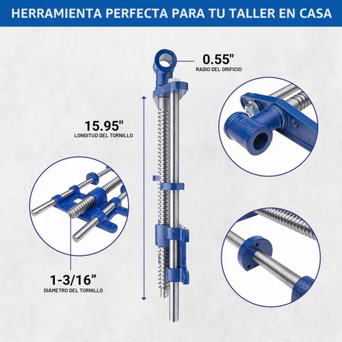 Vista 4 de Yost Vises F10WW Tornillo de carpintero Tornillo frontal Herramienta de carpintería de 10 pulgadas Cuerpo de hierro fundido con un tornillo