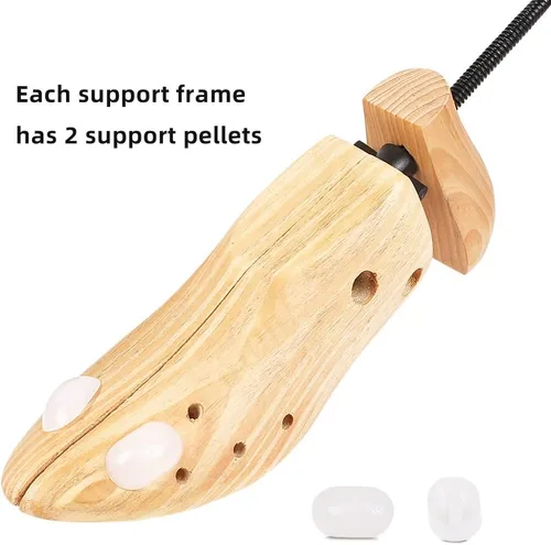 Vista 5 de PoTao 2 unidades de camillas de madera para zapatos, longitud y ancho ajustables, ampliadores de zapatos de madera para hombres y mujeres