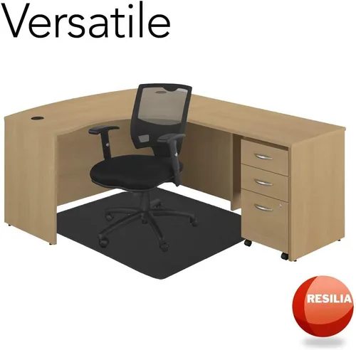 Vista 8 de Resilia - Tapete con agarres para colocar bajo silla de escritorio en oficinas y sobre alfombras de fibra corta, fabricado en los Estados Unidos
