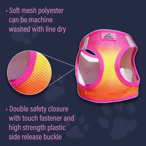 Vista 6 de Doggie Design Arnés para perro – Arnés sin estrangulamiento para mascotas, chaleco para perro, malla de poliéster, diseño simple para entrar