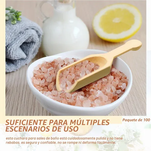 Vista 3 de Dandat Paquete de 100 mini cucharas de madera pequeñas de bambú para tarros